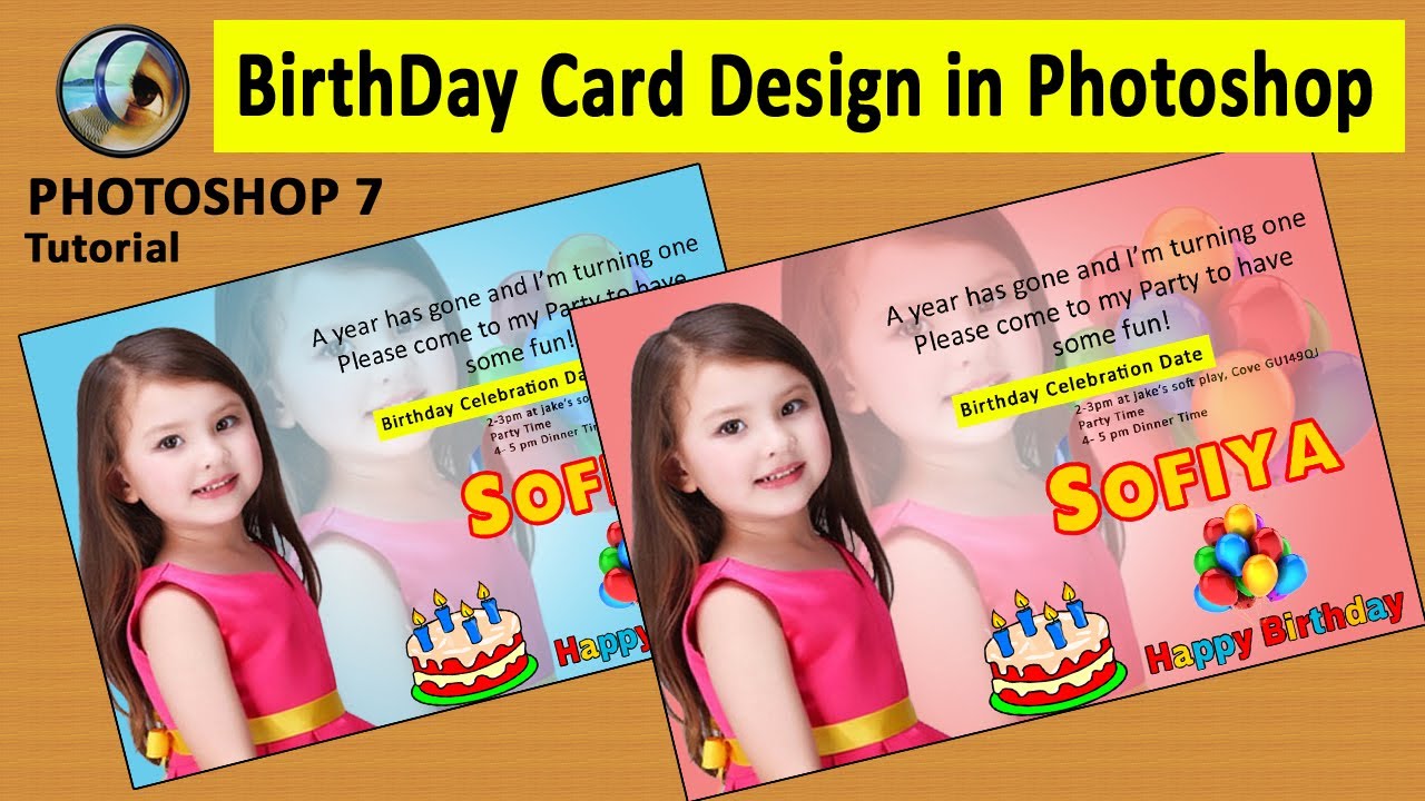 Birthday Card Design in Adobe Photoshop 7.0!