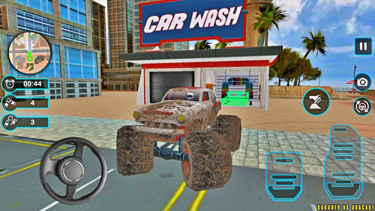 Car Wash Garage Service Workshop - Big White Monster Truck Modern Auto Wash - Android Gameplay