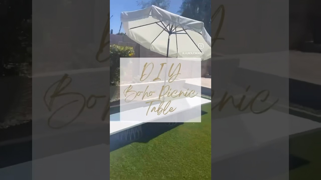 IKEA hack -⁣⁣⁣⁣ DIY boho picnic table ✨⁣⁣#boho #diy #easydiy #ikeahack #ikea #picnictable