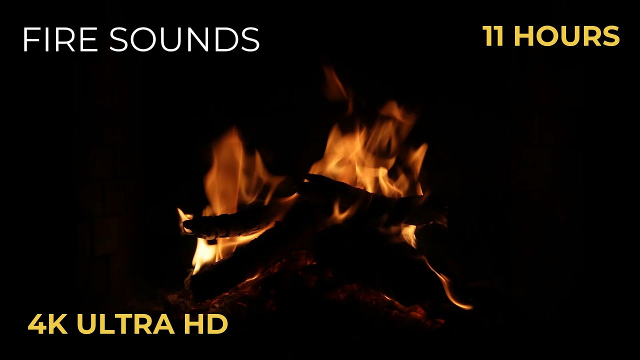 Relaxing Fireplace ASMR: Crackling Fire Sounds for Sleep & Stress Relief (11 Hours) 🔥✨