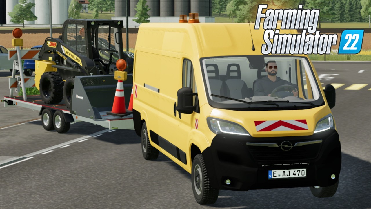 FS22 - TRANSPORTING SKID-STEER with Opel Movano - NEW CAR mod for Farming Simulator 2022 ROLEPLAY
