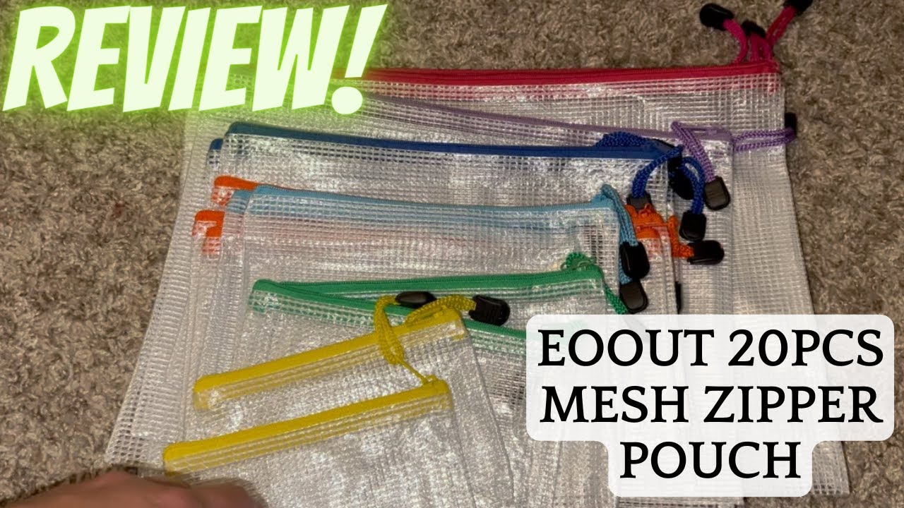 EOOUT 20pcs Mesh Zipper Pouch Review: Durable, Versatile, and Convenient Storage Solution