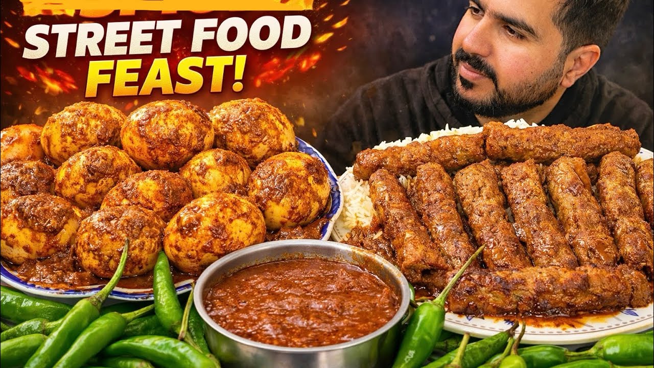 ASMR; Eating Spicy Eggs Curry+Seekh kabab Curry with Rice+Extra gravy+Green Chillies || Real Mukbang