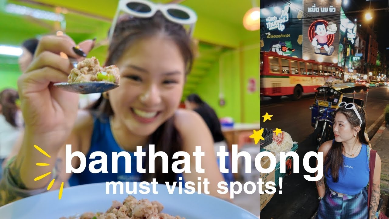 BANGKOK'S BEST STREET FOOD | eating like a local at Banthat Thong Road 🇹🇭 ft. Linjer
