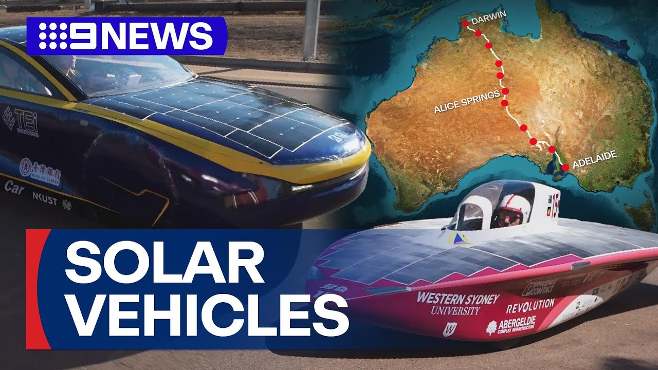 University students embark on a cross-country journey in DIY solar vehicles | 9 News Australia