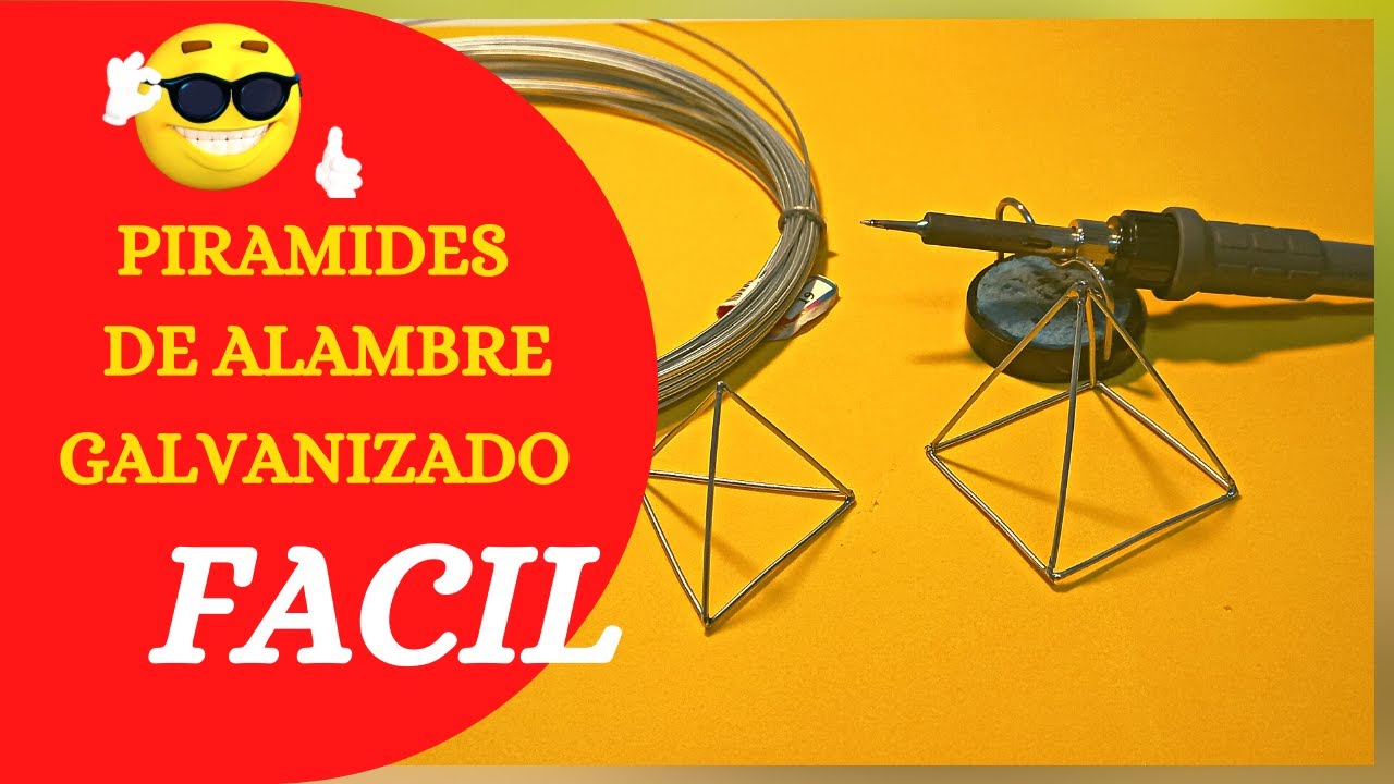 Soldar  alambre galvanizado con estaño, pirámides con base cuadrada y triangular.