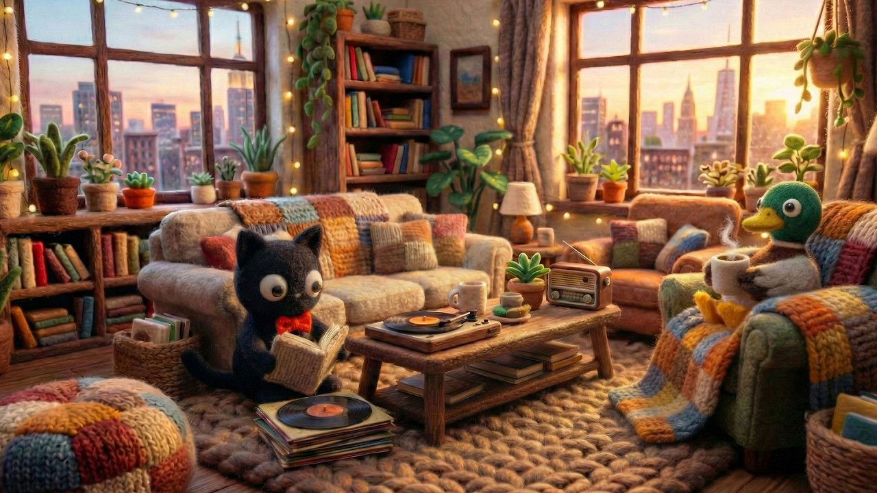 Golden Hour Cityscapes ☀️ Cozy Lofi & Jazz Beats for Study, Relaxing
