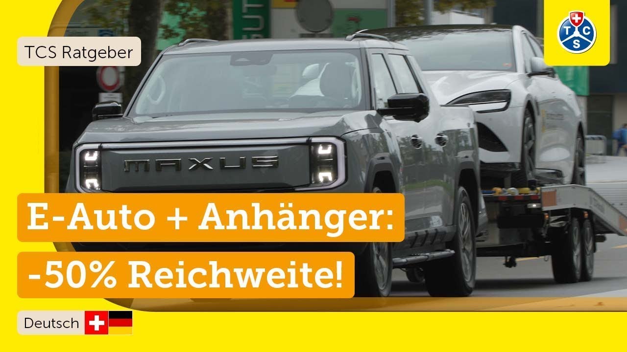 E-Auto als Zugfahrzeug im TCS-Test: Verbrauch, Reichweite und Ladestopps | thermisch vs. elektrisch