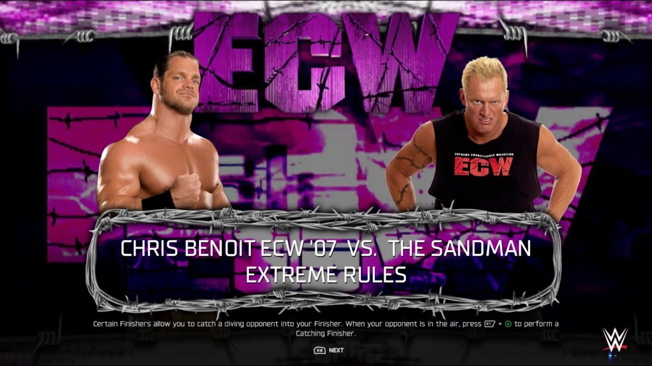 WWE2K25 | ECW | Extreme Rules | Chris Benoit vs The Sandman |