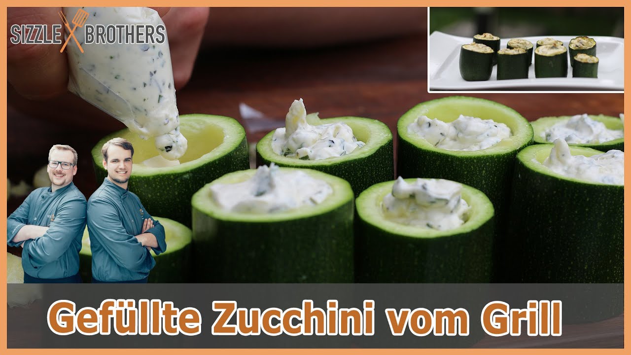 Gefüllte Zucchini - Vegetarisch grillen - Fingerfood vom Grill