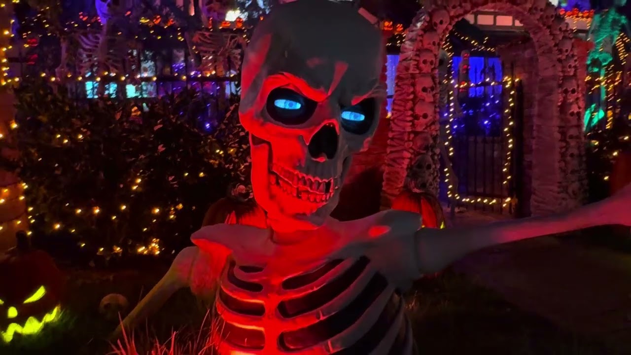 Massive Colorful Halloween Decorations- #halloween #california #usa #lights 