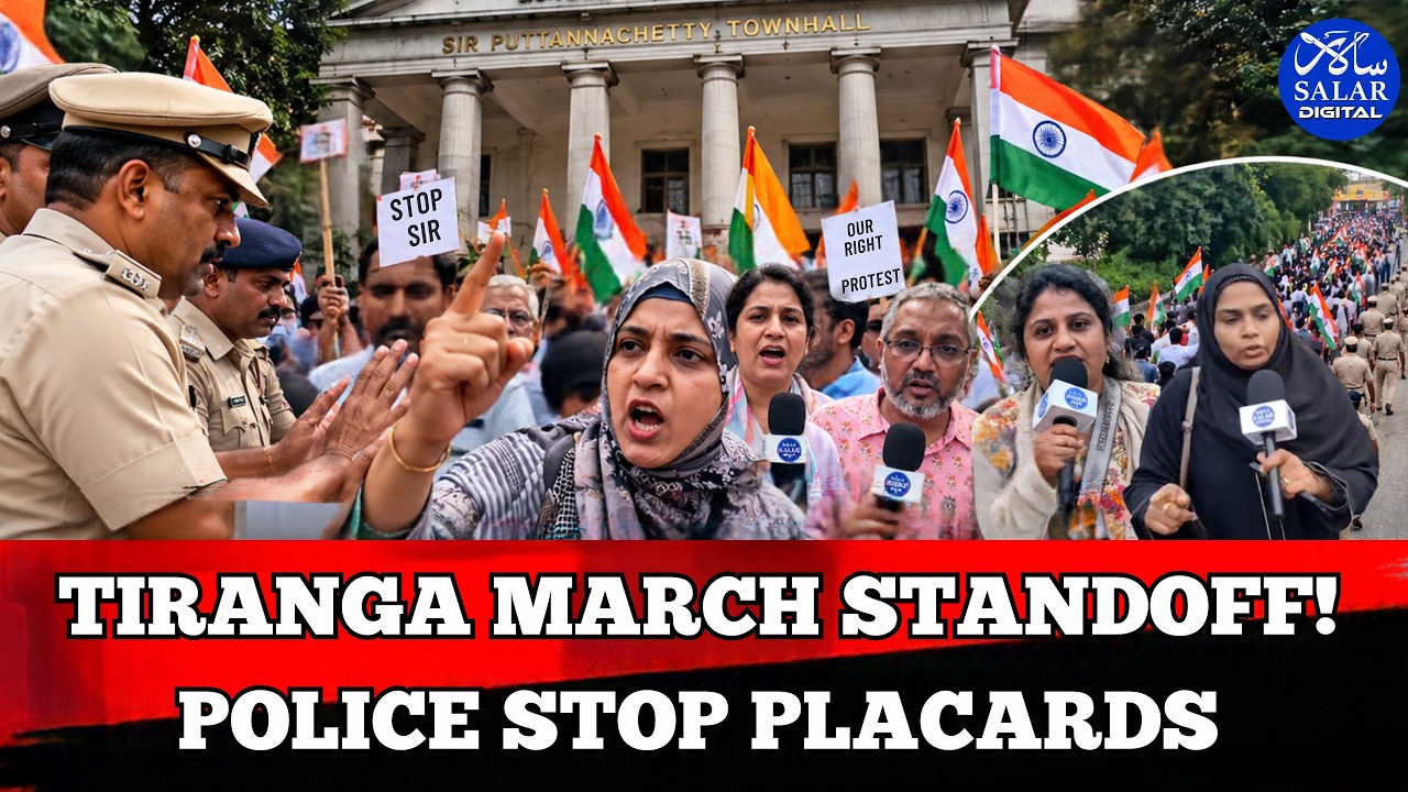 Bengaluru Tiranga March Faces Police Standoff Over Protest Placards at Town Hall