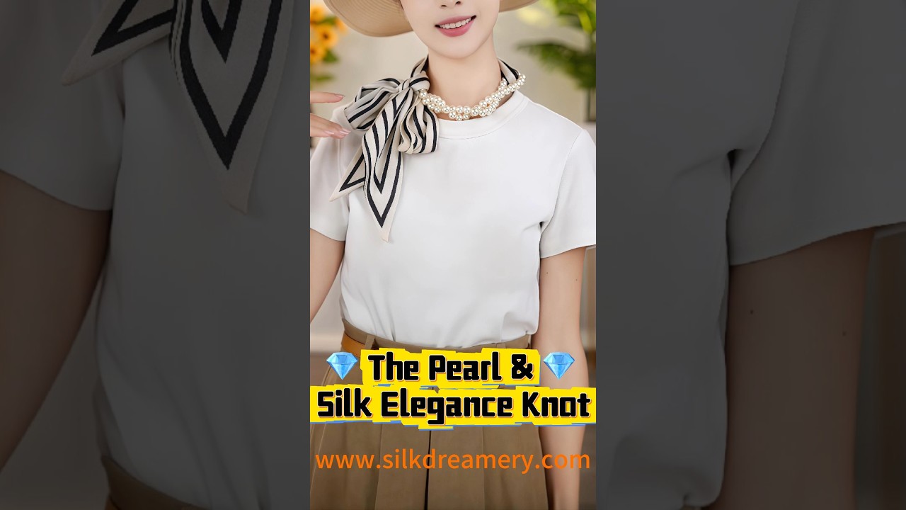 💎Pearl Necklace + Silk Scarf Hack: The Ultimate Summer Elegance Combo 🏖️ #grwm  #pearls #ootd #art