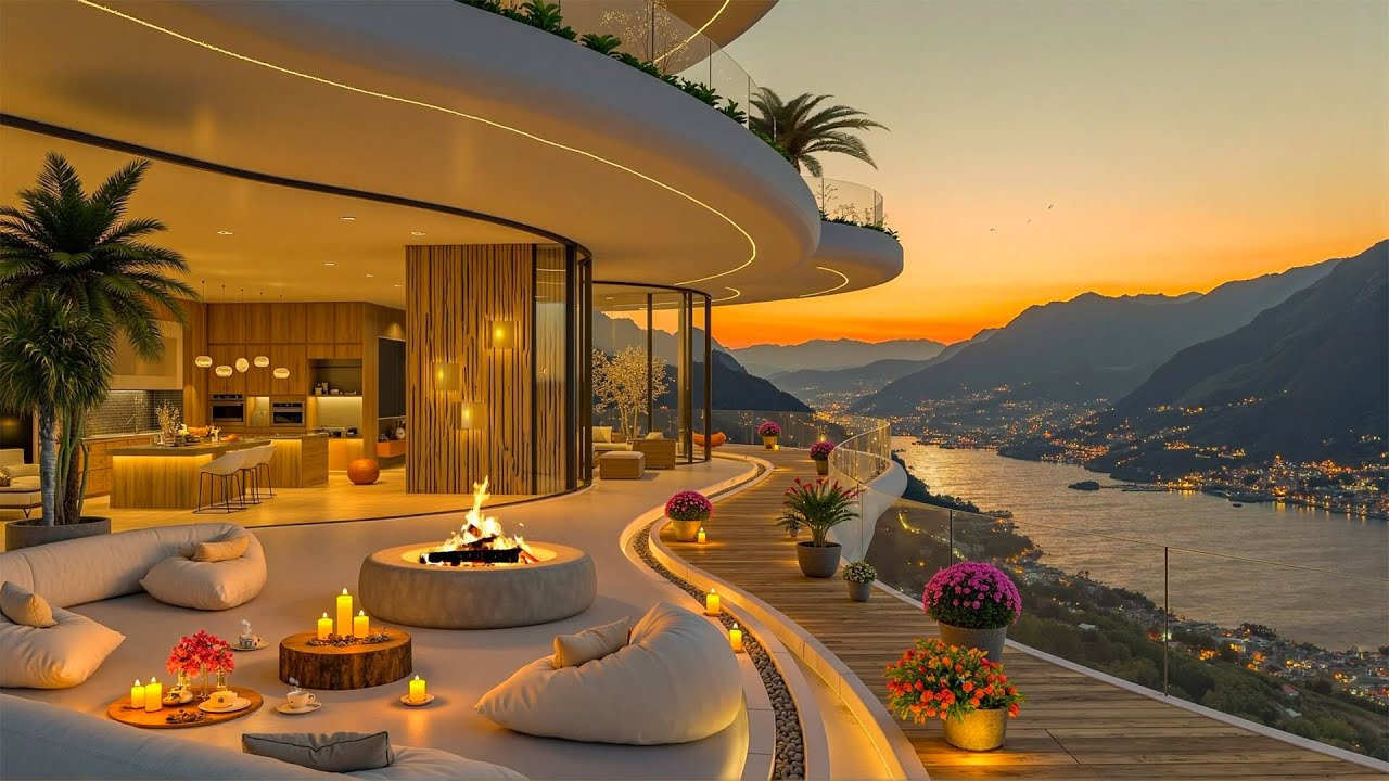 Relaxing Jazz Instrument 🌙 Summer Night Café Ambience with Cozy Terrace for Study, Focus & Retreat