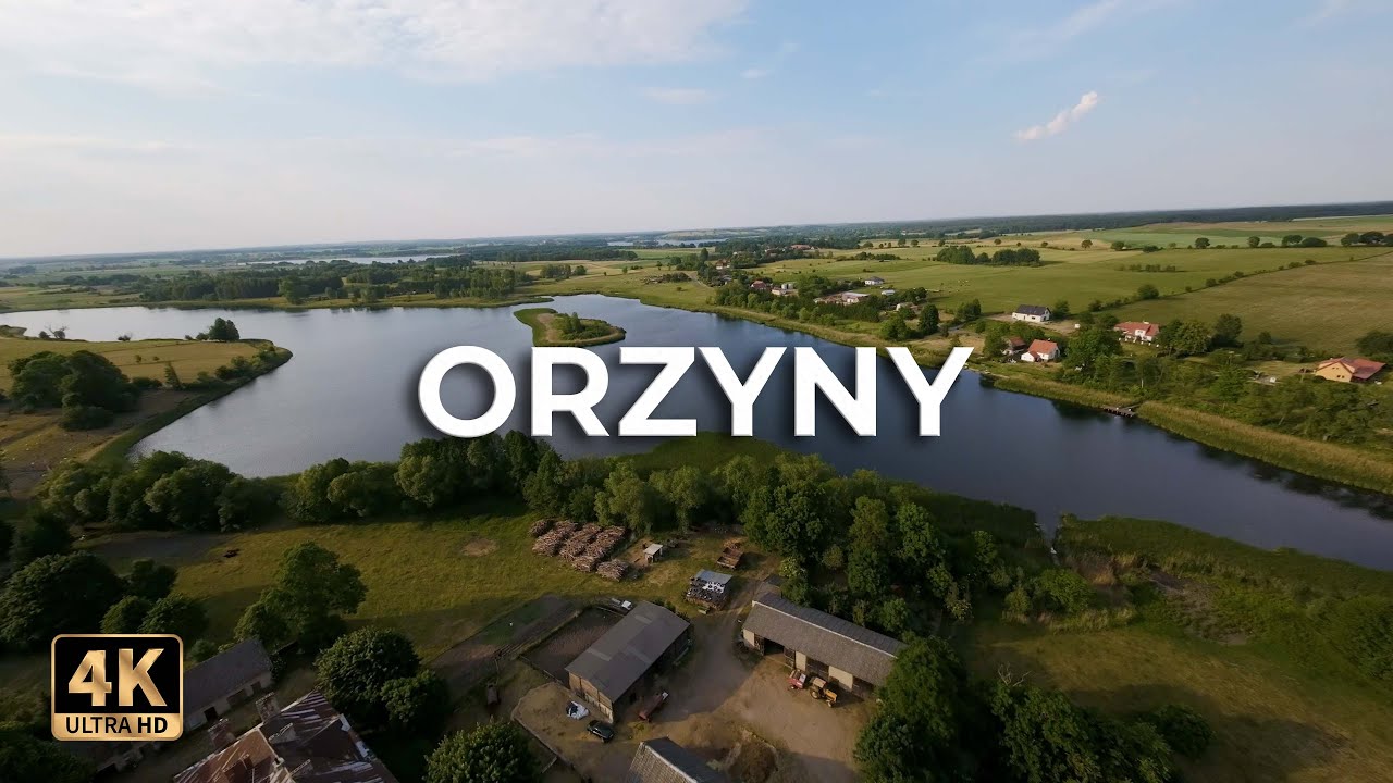 Orzyny nad Jeziorem Arwiny i Łęsk | Mazury | Dji Avata | Lece w miasto [4k]