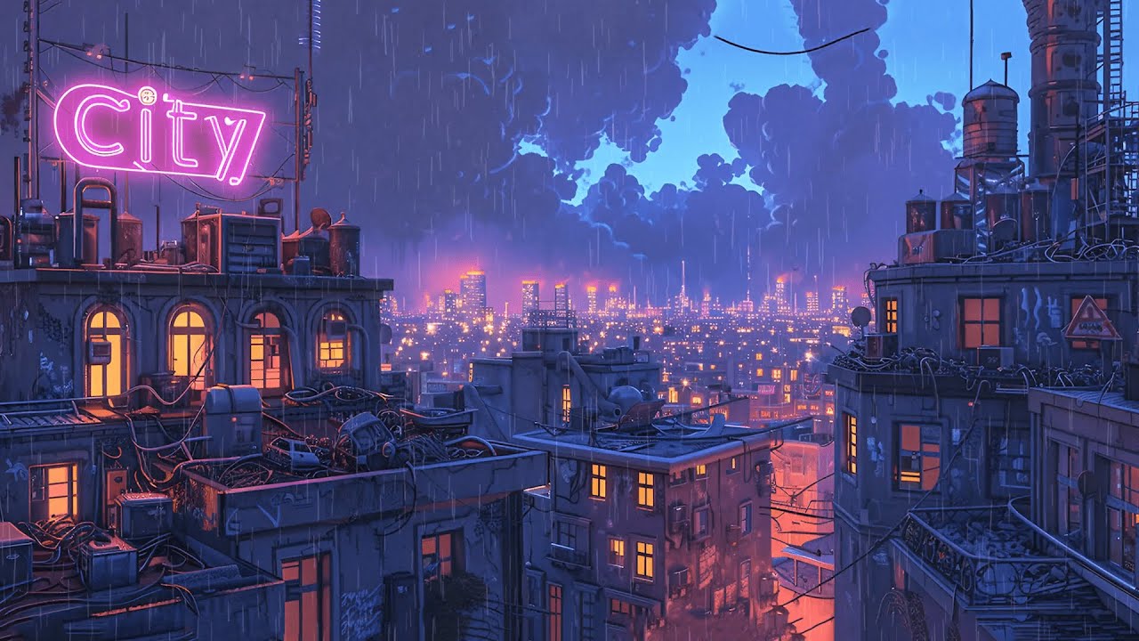 1980s Lofi City Vibes 💆‍♂️ Rainy Lofi Study Music 🌆 Lofi Rain For Sleep, Study And Focus