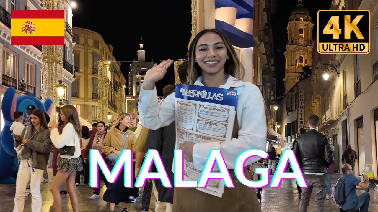 Experience Amazing MALAGA City 4K - ASMR Vibrant City Sounds - 2025 Spain