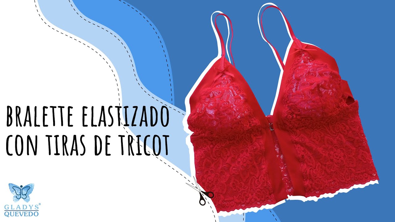 Bralette elastizado con tiras de tricot | Gladys Quevedo