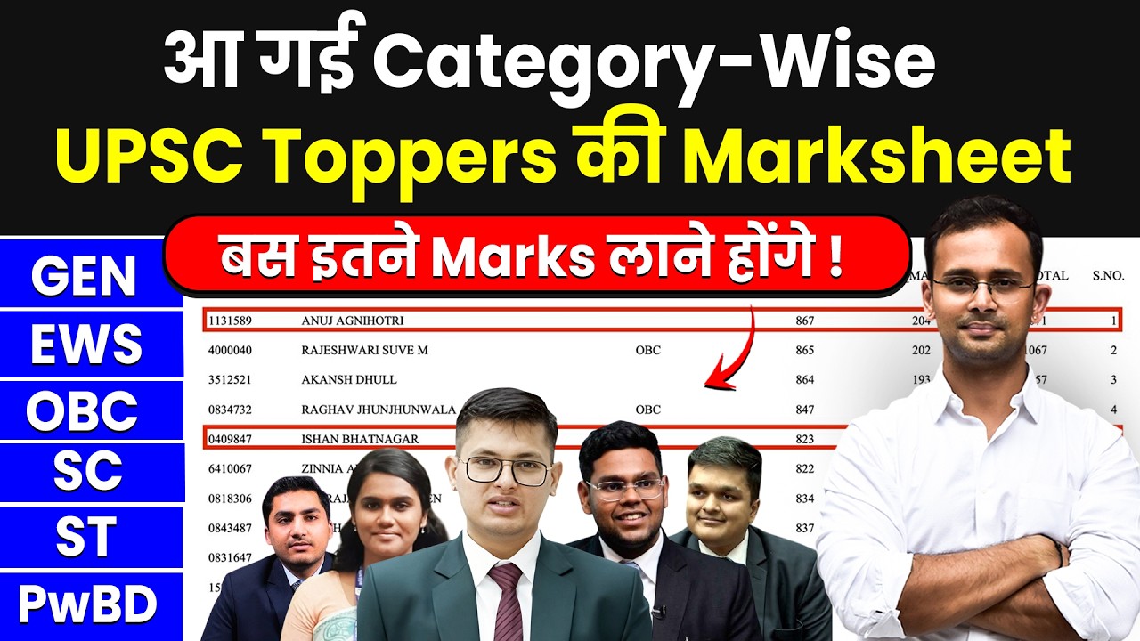 Category-Wise Cutoff for UPSC 2025 | Topper Marks Analysis |  कितने Marks लाने पर होता है Selection