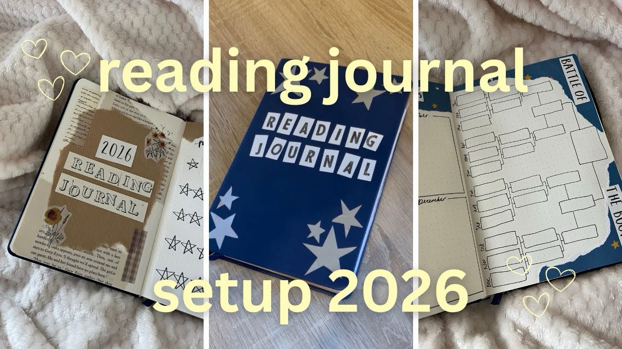 Reading journal setup 2026 | no talking, relaxing music, scrapbooking