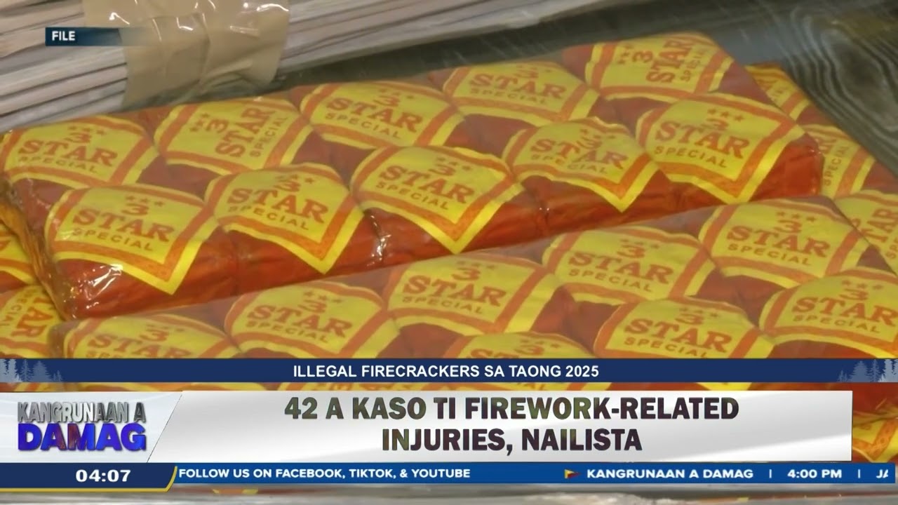 Kaso ti firecracker-related incidents a nailista iti Cordillera iti tawen 2025, bimmaba