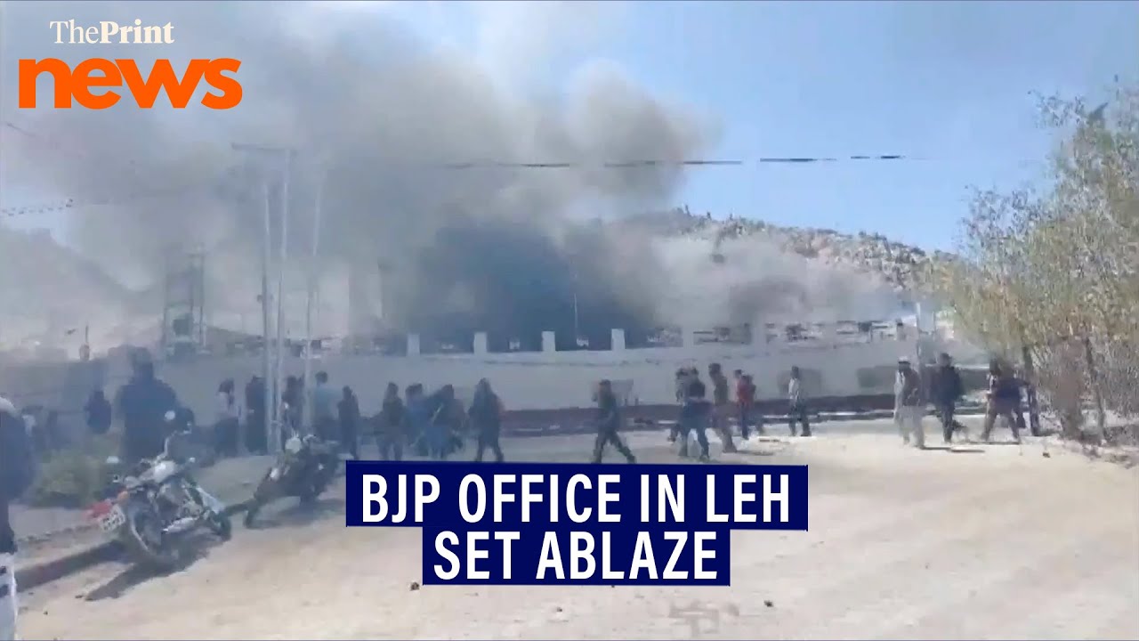 BJP office in Ladakh's Leh set on fire during massive protest seeking statehood