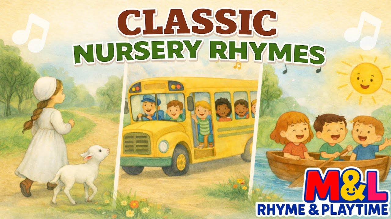 Classic Nursery Rhymes | Wheels on the Bus, Row Row Row Your Boat & More – M&L Rhyme & Playtime