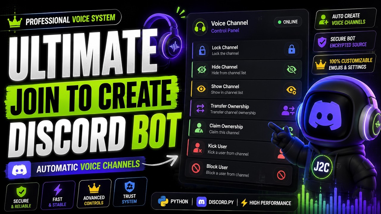 🔥 FREE Join to Create (J2C) Discord Bot Source Code!