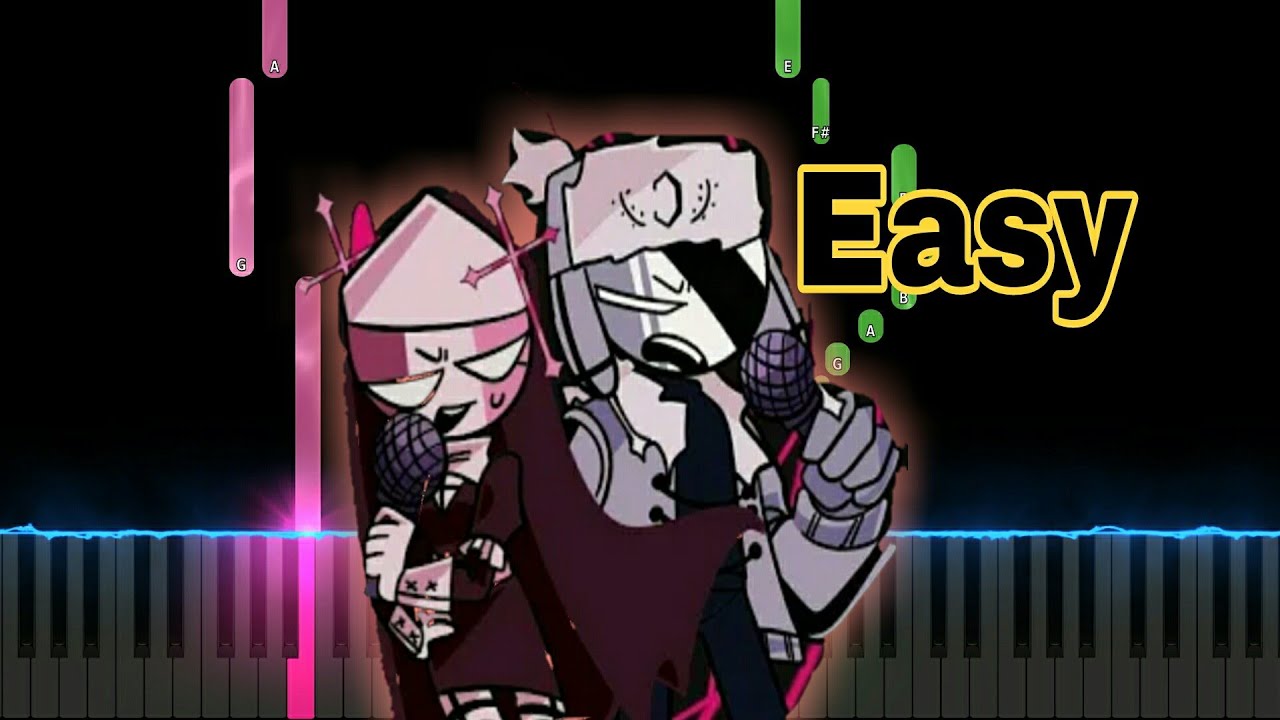 Panic Stricken (Sarv and Ruv Duet) Friday Night Funkin': Mid-Fight Masses (Easy Piano Tutorial)