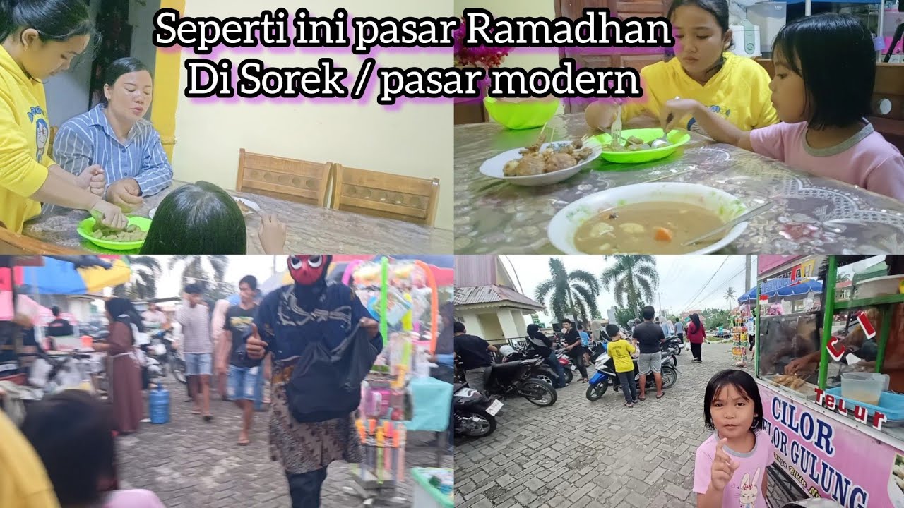 Beli jajanan di pasar Sorek lintas timur 