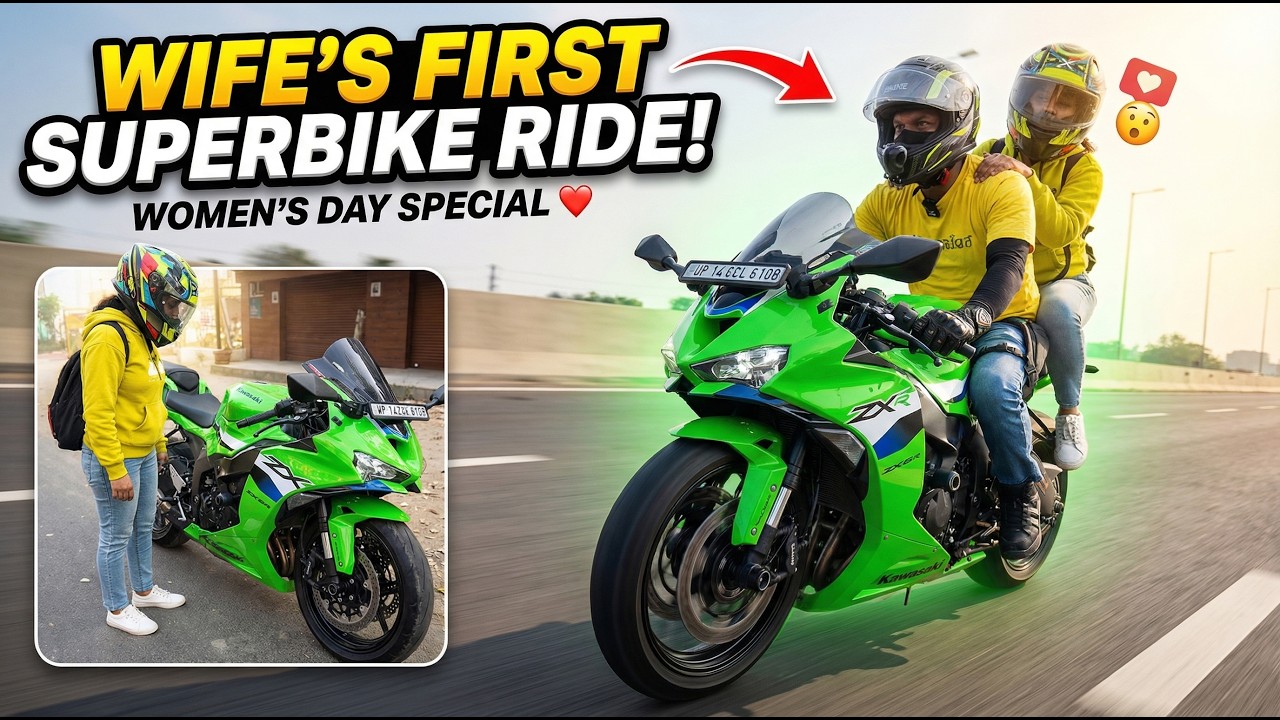 My Wife’s First Time on a ZX6R 😱 | Women’s Day Special Ride