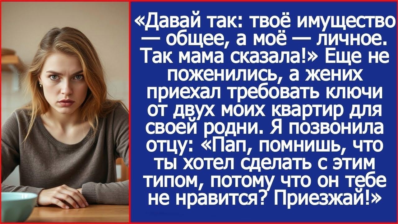 Еще не поженились, а жених приехал требовать ключи от двух моих квартир для своей родни  Рассказ