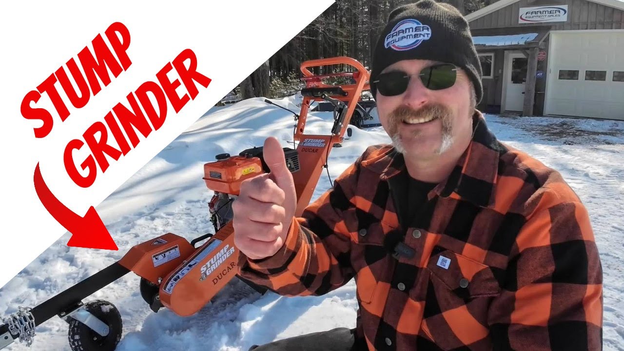 Overview of the Ducar 15hp Stump Grinder with swivel feature