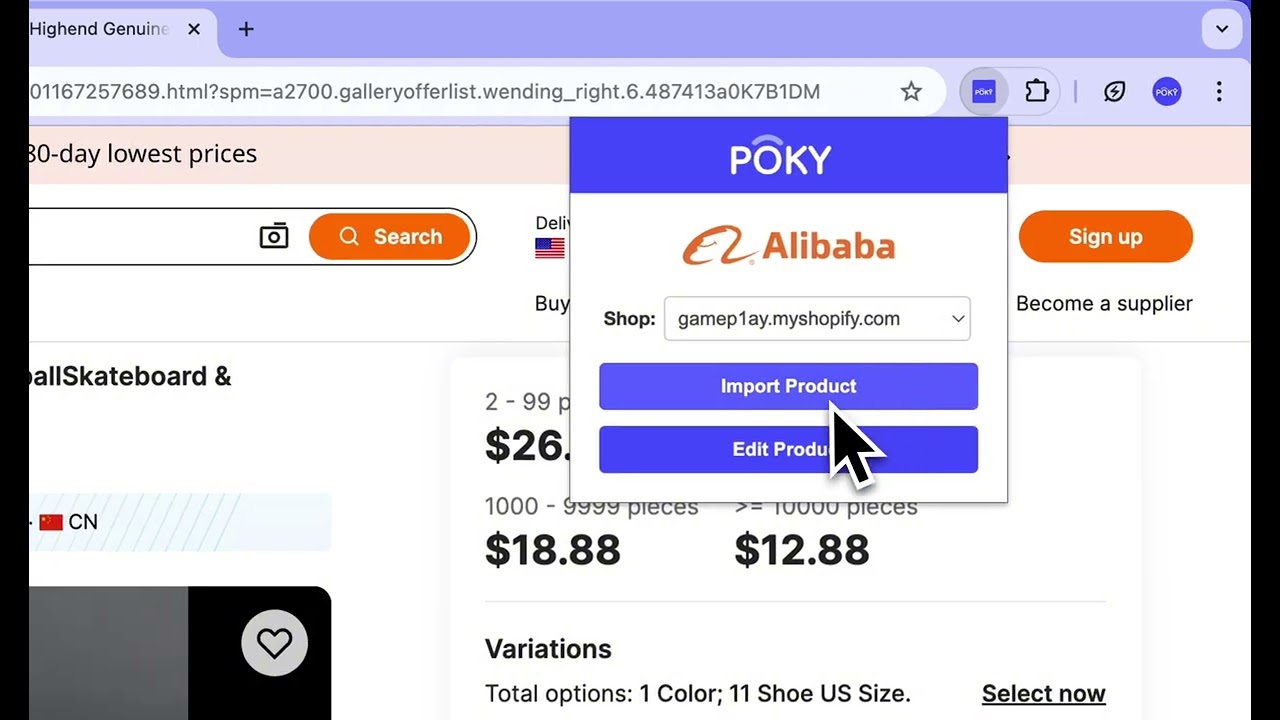 How to Import Products from Alibaba to Your Shopify Store Using POKY | Fast & Easy
