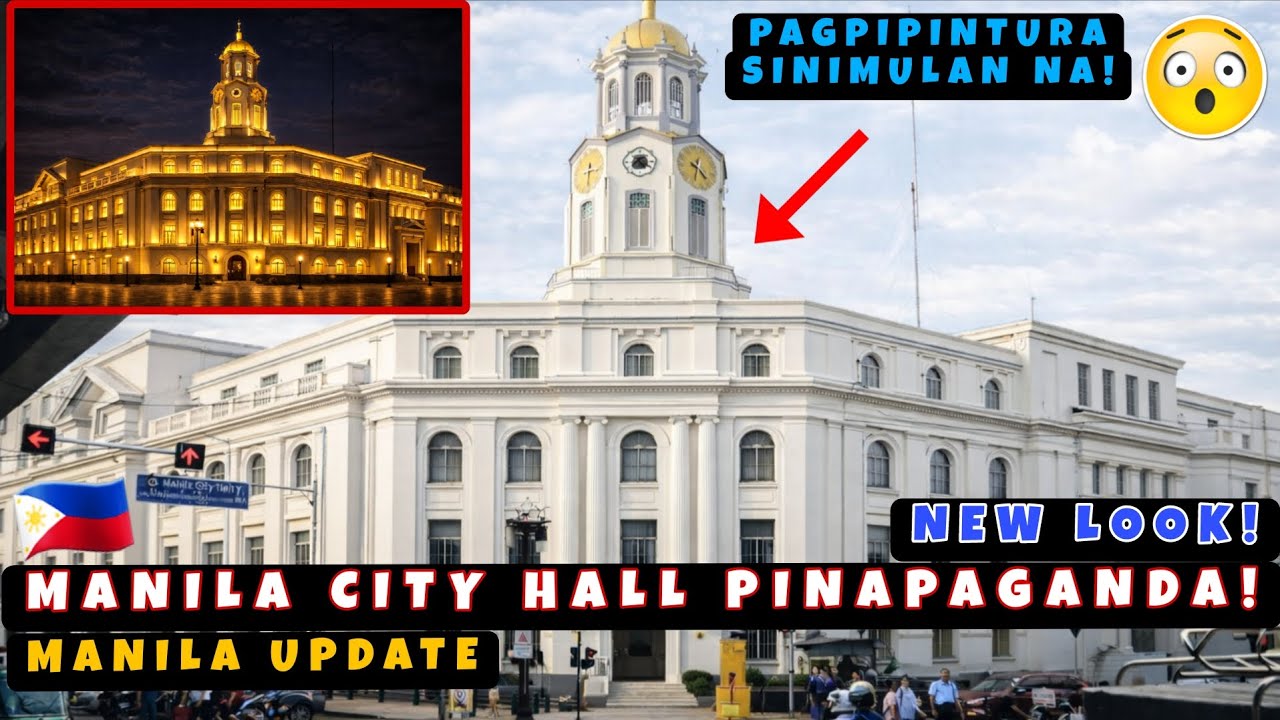 WOW! Manila City Hall Pinapaganda na! Pagpipintura sa Facade ng Gusali Umarangkada na! 🇵🇭