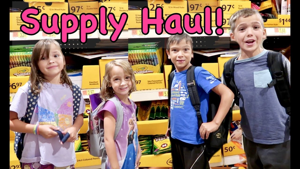 SCHOOL SUPPLIES SHOPPING FOR 6 KIDS | Girls Vs Boys SCAVENGER HUNT