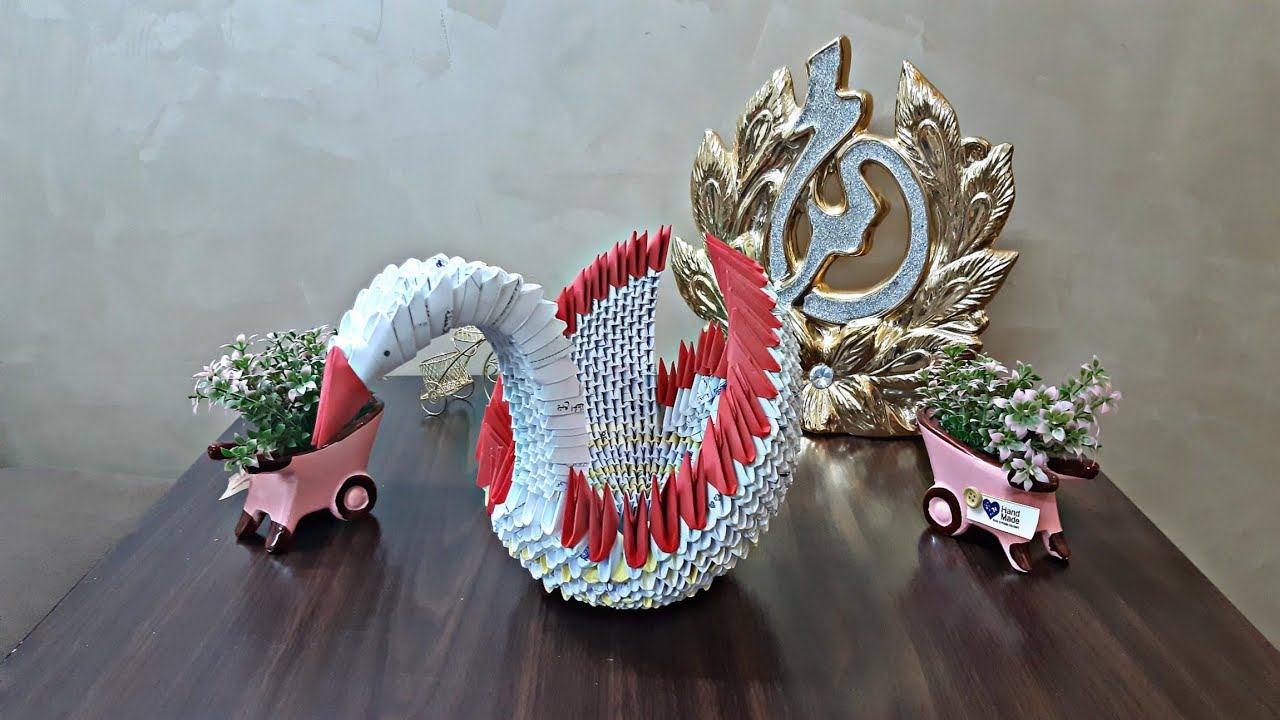 كيفية صنع بطة من ورق ال3d ( اوريغامي ) خطوة بخطوة  . How to make duck from 3d paper origami