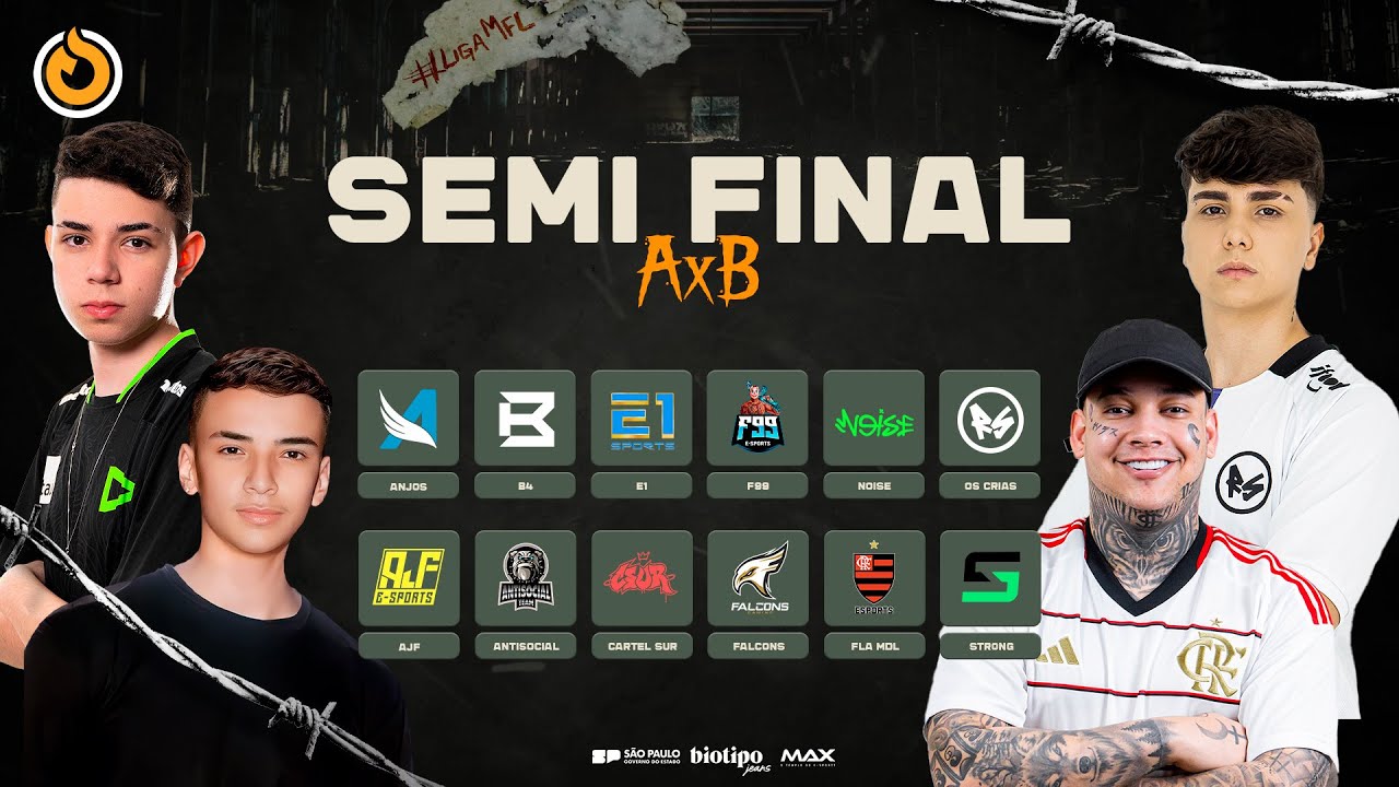 LIGA MFL: SEMIFINAL - GRUPO A x B -  NOISE - CRIAS - F99 - FLAMENGO - AJF #LIGAMFL - DIA 7