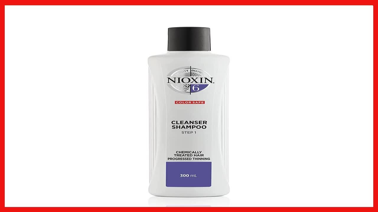 Nioxin System 6 Cleanser Shampoo, Bleached & Chemically Treated Hair with Progressed Thinning, 10.1