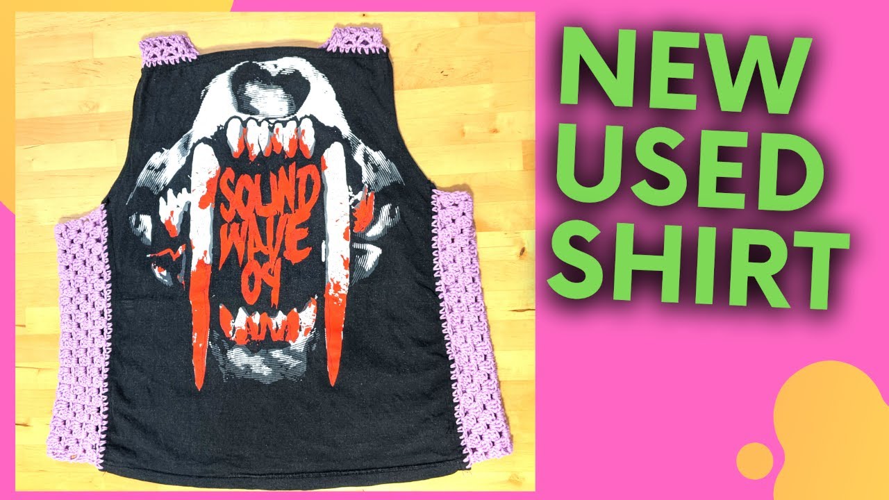 Crochet: How to Upcycle A TShirt – Resizing My OId Band Shirts