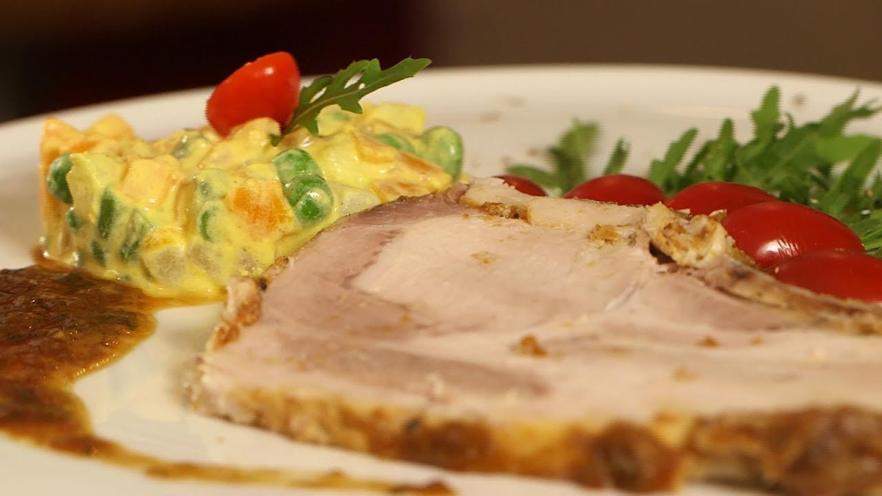 Recette : rôti de porc et macédoine de légumes - Météo à la carte