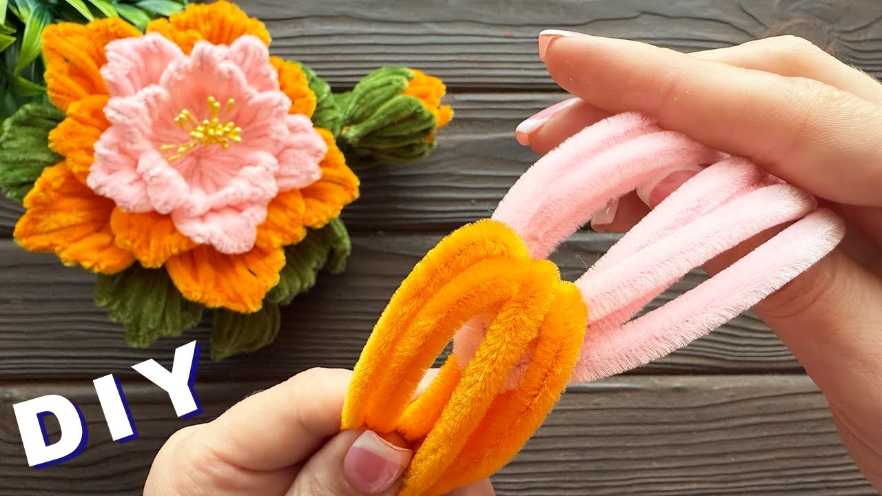 How to Make Easy Flower Pipe Cleaner with Chenille Wire Easy Tutorial Crafts