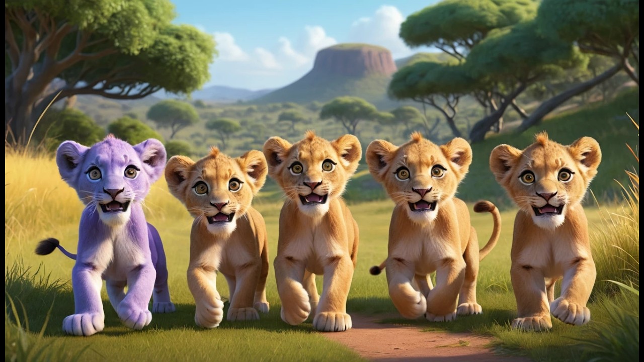 Five Little Lion Cubs Roam Roam Roam 🦁 | Wild Animal Songs & Nursery Rhymes