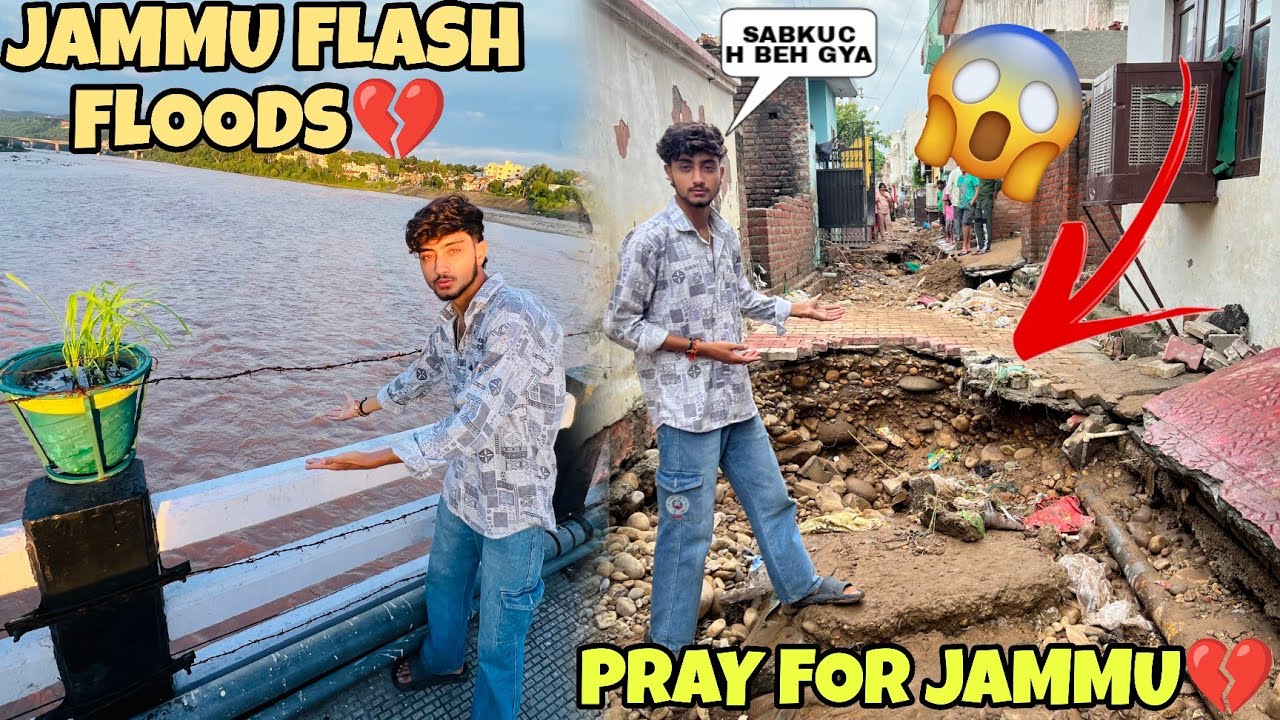 Jammu current situation in flash  floods || Jammu ma hui tabhaie 😱😳#2025 #neerajtickoovlogs #floods 