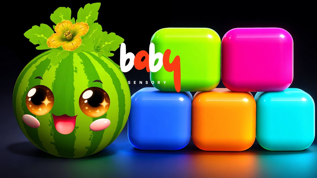 🍉 Fruits Play with Color Shapes 🎨 – Baby Sensory Visual Stimulation Animation