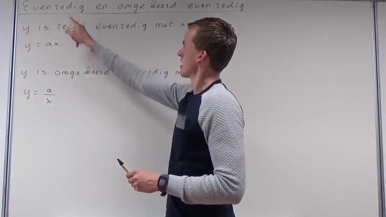 Recht evenredig en omgekeerd evenredig (VWO wiskunde B)