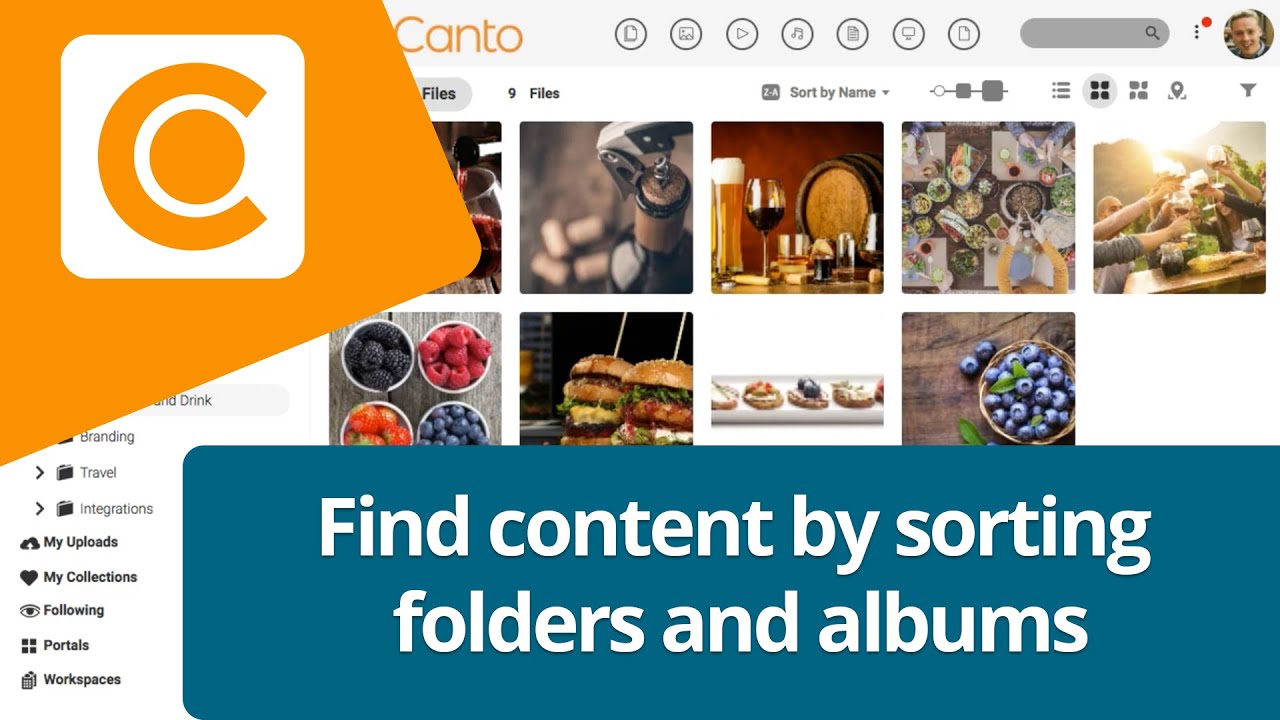 How to find content quickly by sorting folders and albums in Canto