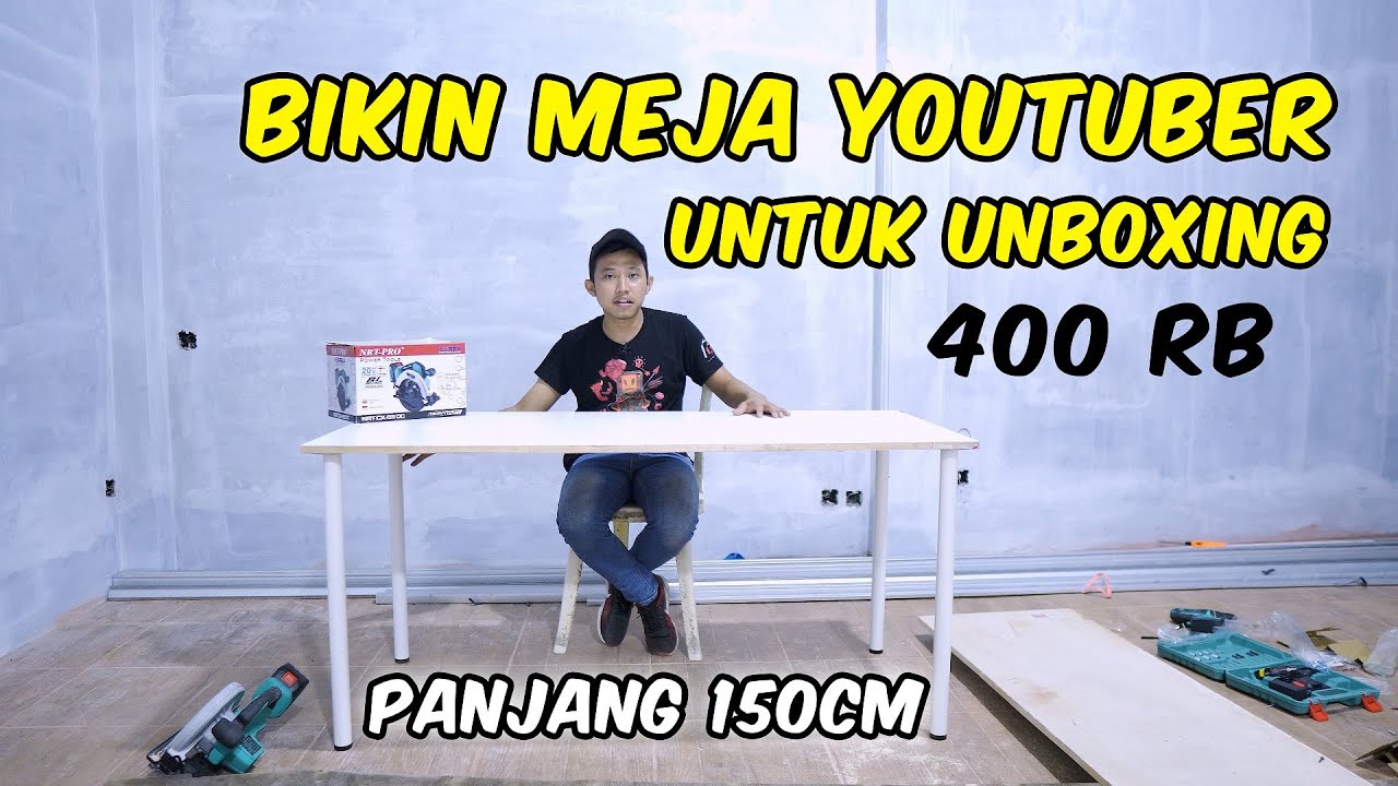 Bikin Meja Youtuber untuk Unboxing / Review Produk ~ Murah Sekelas IKEA adils linnmon DIY PLYWOOD