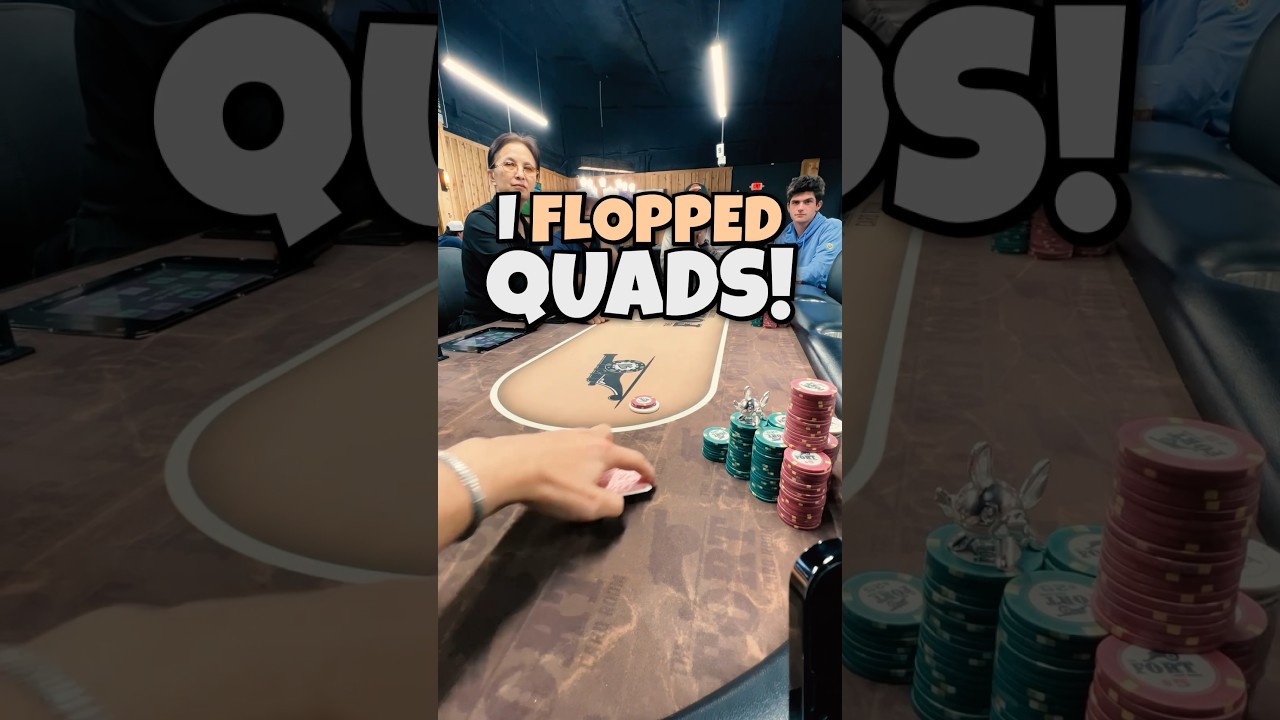 flopped QUADS?! 😱 #poker #shorts