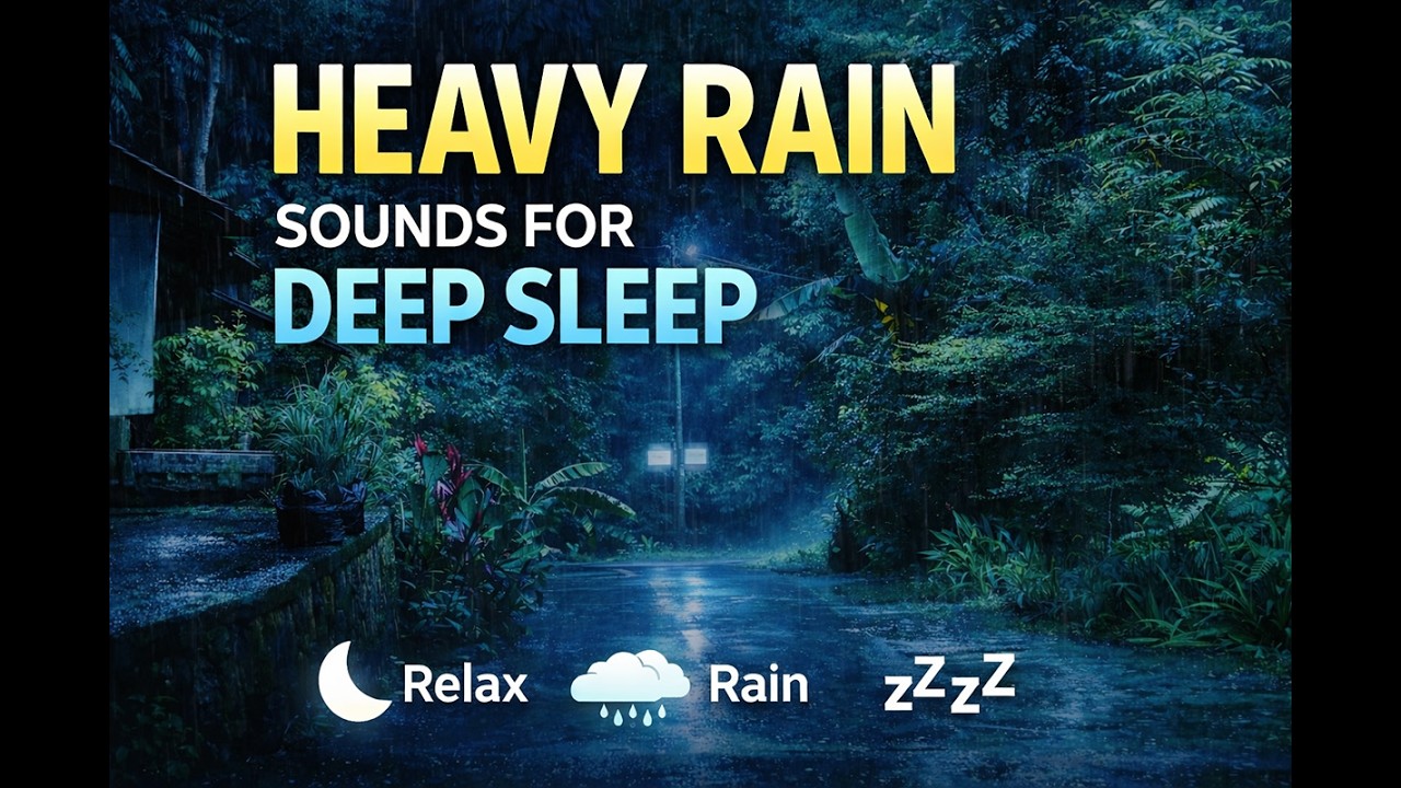 Falling Asleep With Heavy Rain and Thunder | Calm and Relaxation | Heavy Rain Sounds For Deep Sleep
